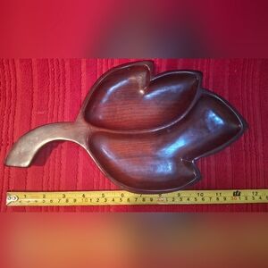 Wooden Leaf Serving Tray - Brown